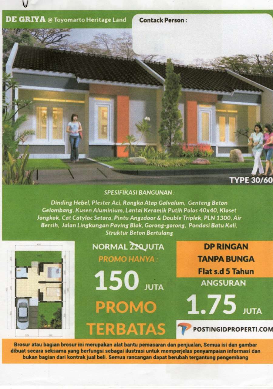 Dijual Rumah Di Daerah MALANG Desa Toyomarto Kecamatan Singosari