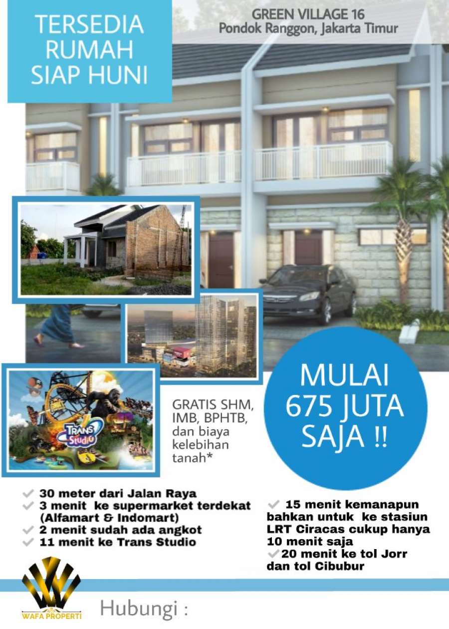 Dijual Rumah Di Daerah JAKARTA TIMUR Jl Makmur Pondok Ranggon